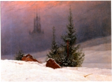 Winterlandschaft mit Kirche (winter landscape with church), 1811